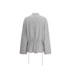 SAMUEL GUI YANG 25 Autumn and Winter Drawstring Jacket/Belt Scottish Tweed Wool Skirt SGY-AW25BMWJT08-1-1-GREY MELANGE Jacket